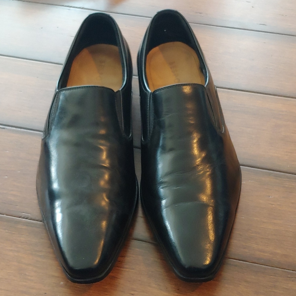 Mens black leather dress shoes size 11.5